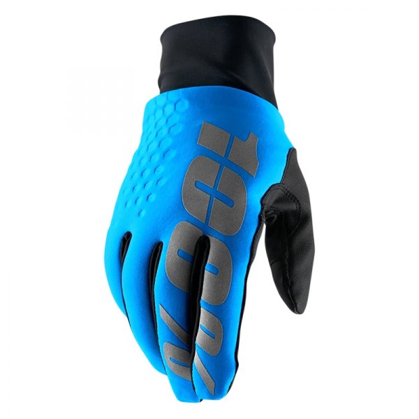 100%® - Hydromtc Brisker Men's Waterproof Gloves (Small, Black/Blue/Gray)