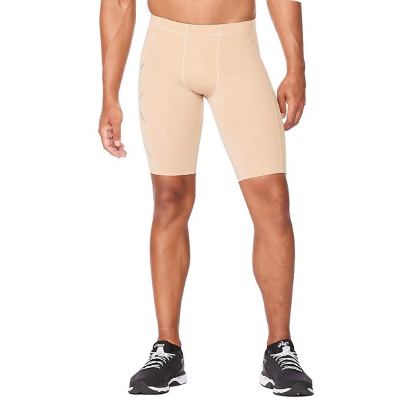 2XU® - Men's Core Medium Beige/Silver Compression Shorts