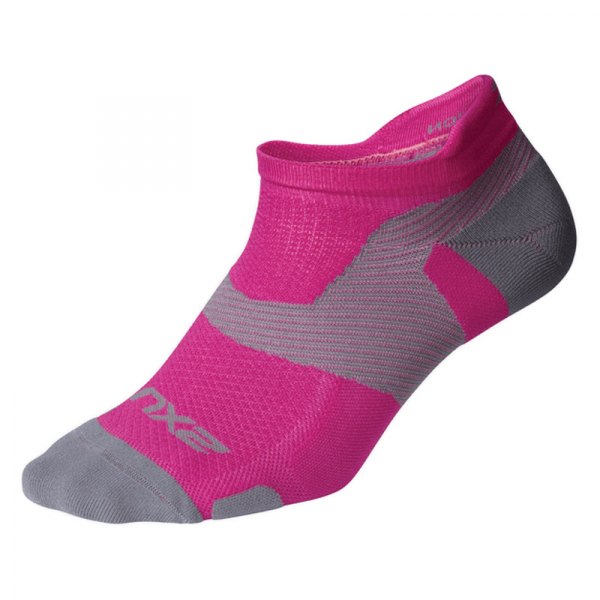 2XU® - Vectr™ Magenta/Light Gray US 9-12 No-Show Men's Compression Socks