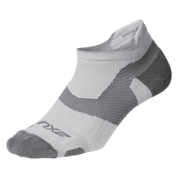 2XU® - Vectr™ Gray US 3.5-5.5 No-Show Men's Compression Socks