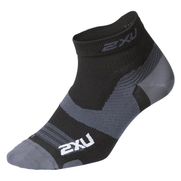 2XU® - Vectr™ Black/Titanium US 3.5-5.5 Low Cut Men's Compression Socks
