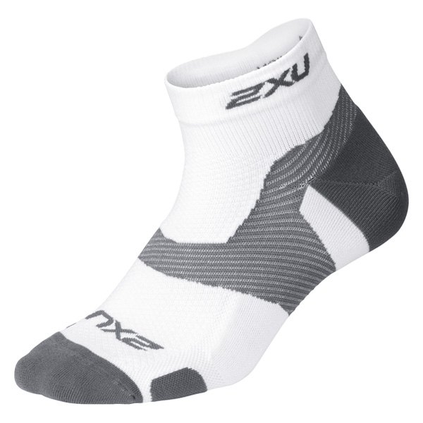 2XU® - Vectr™ White/Gray US 6-8 Low Cut Men's Compression Socks