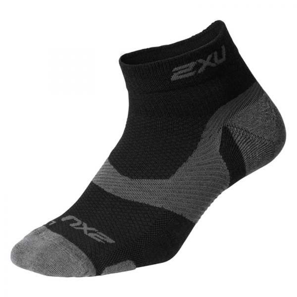 2XU® - Vectr™ Black/Titanium US 12.5-14 Low Cut Men's Compression Socks