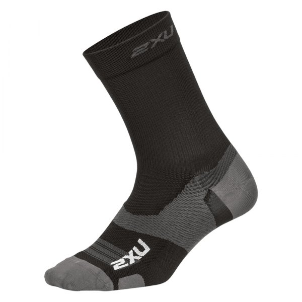 2XU® - Vectr™ Black/Titanium US 3.5-5.5 Crew Men's Compression Socks
