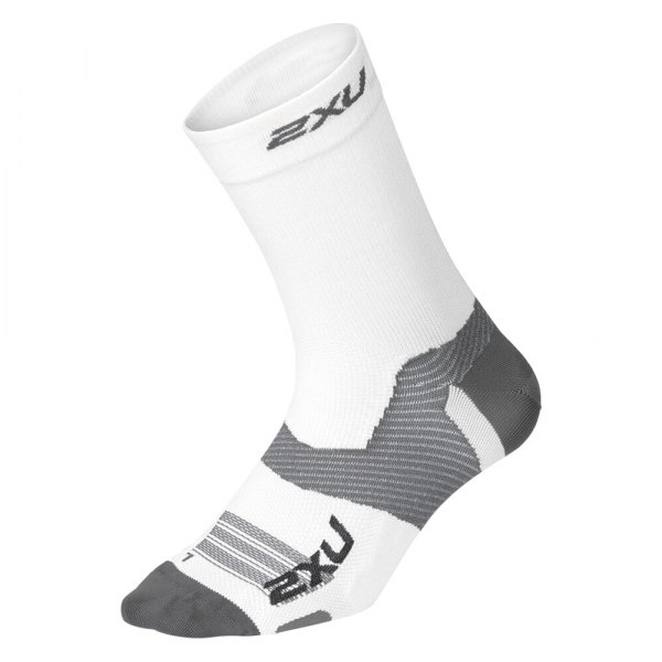 2XU® - Vectr™ White/Gray US 12.5-14 Crew Men's Compression Socks