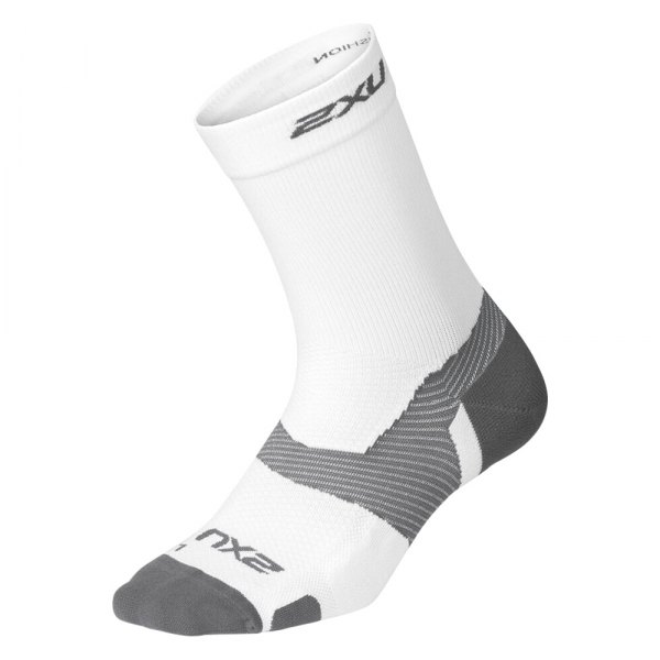 2XU® - Vectr™ White/Gray US 9-12 Crew Men's Compression Socks