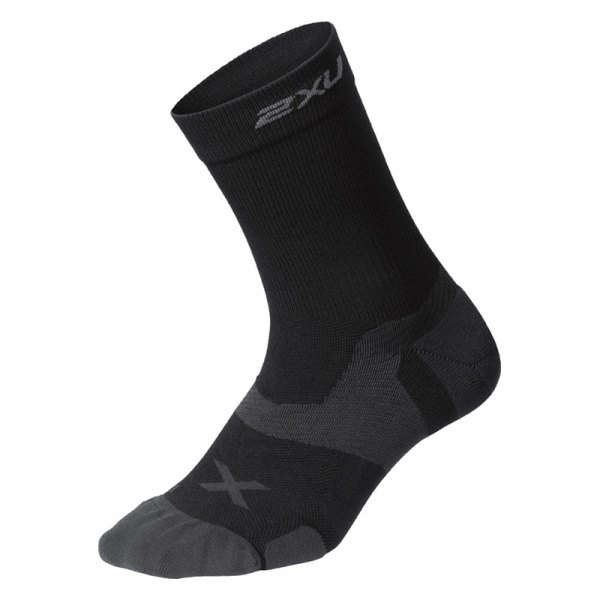 2XU® - Vectr™ Black/Titanium US 9-12 Crew Men's Compression Socks