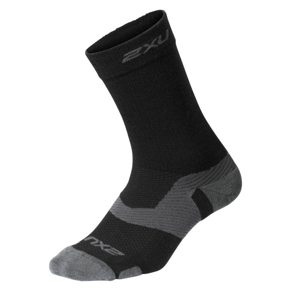 2XU® - Vectr™ Black/Titanium US 12.5-14 Crew Men's Compression Socks