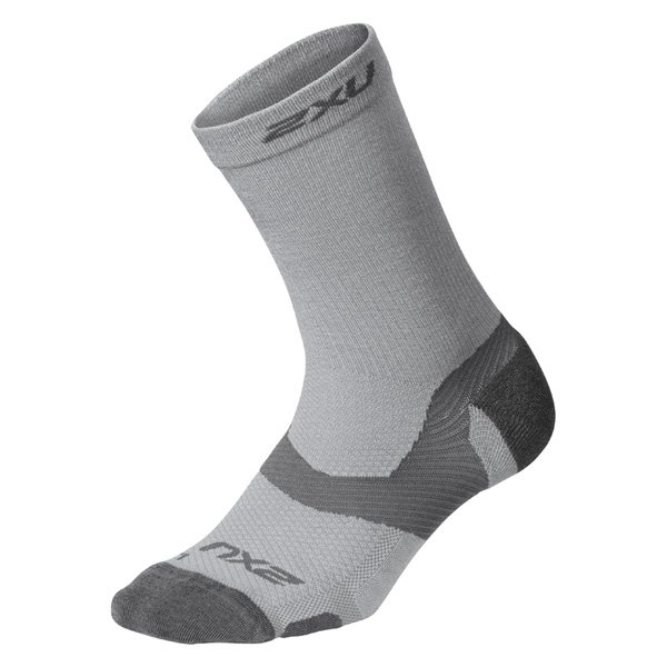2XU® - Vectr™ Gray US 3.5-5.5 Crew Men's Compression Socks