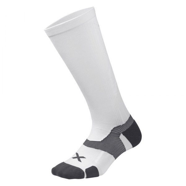 2XU® - Vectr™ White/Gray US 3.5-5.5 Knee-High Men's Compression Socks
