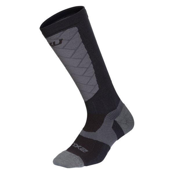 2XU® - Vectr™ Black/Titanium US 3.5-5.5 Over-The-Calf Men's Compression Socks
