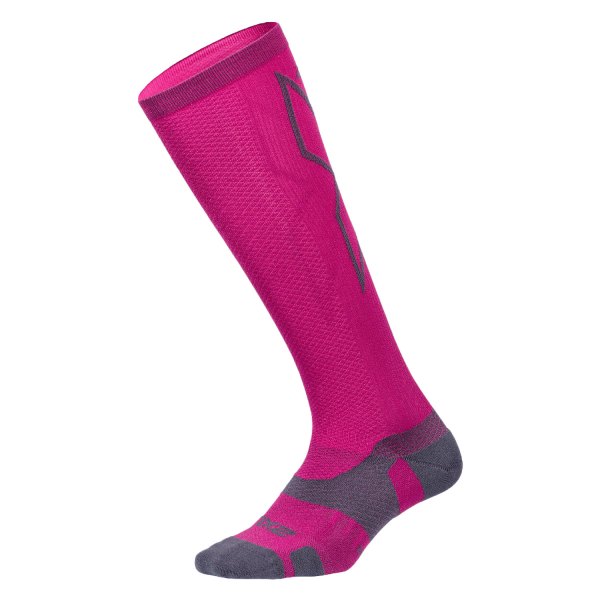 2XU® - Vectr™ Hot Pink/Gray US 3.5-5.5 Knee-High Men's Compression Socks
