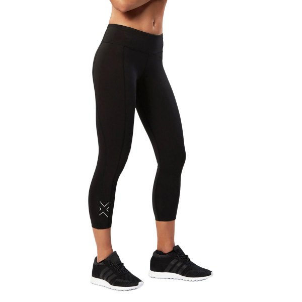 2XU® - Women's Large Black/Silver Regular 7/8 Form Mid-Rise Compression Tights