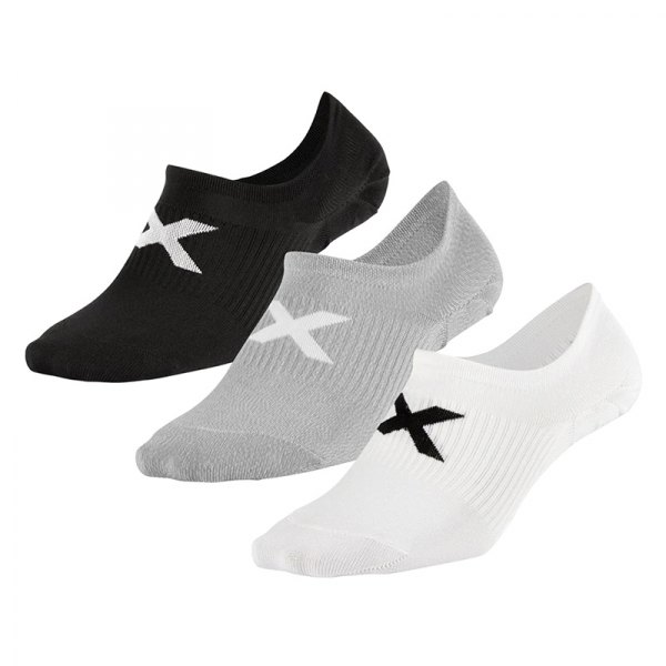 2XU® - Three/Color Large Invisible Unisex Socks 3 Pairs
