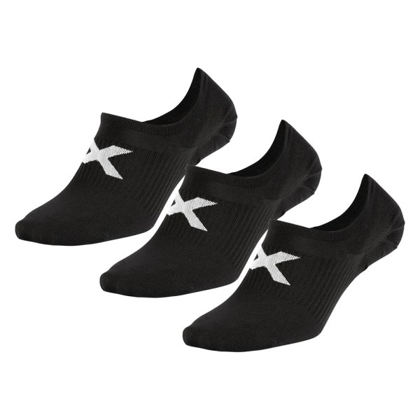 2XU® - Black/White Medium Invisible Unisex Socks 3 Pairs