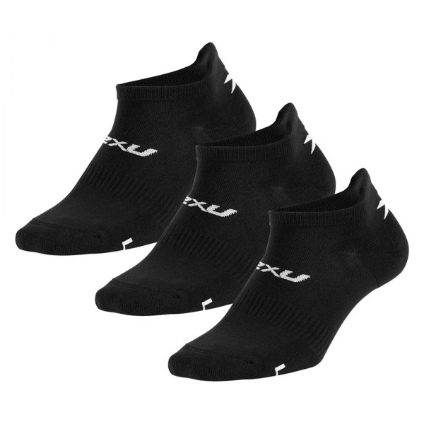 2XU® - Black/White Large Unisex Ankle Socks 3 Pairs