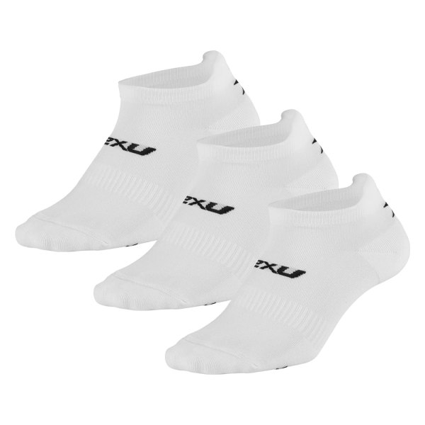2XU® - White/Black Large Unisex Ankle Socks 3 Pairs
