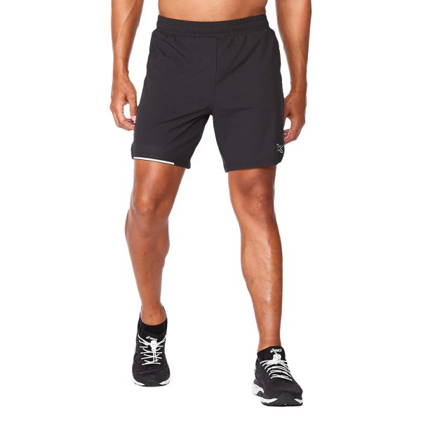 2XU® - Men's Aero Medium Black/Silver Reflective 7" Shorts