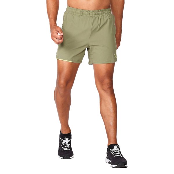 2XU® - Men's Aero Large Alpine/Kiwi Reflective 5" Shorts