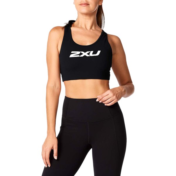 2XU® - Women's Motion X-Large Black/White Racerback Crop Top