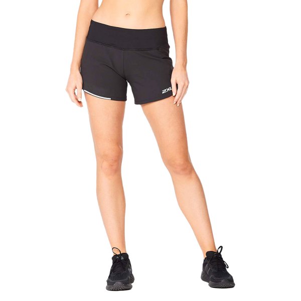 2XU® - Women's Aero Small Black/Silver Reflective 4" Shorts