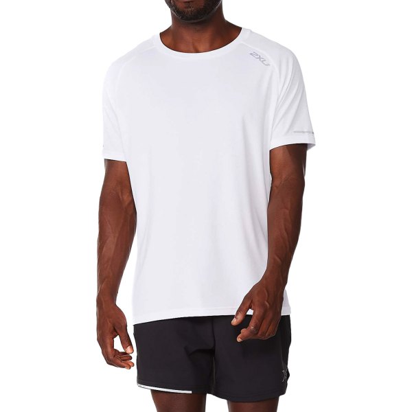 2XU® - Men's Aero Large White/Silver Reflective T-Shirt
