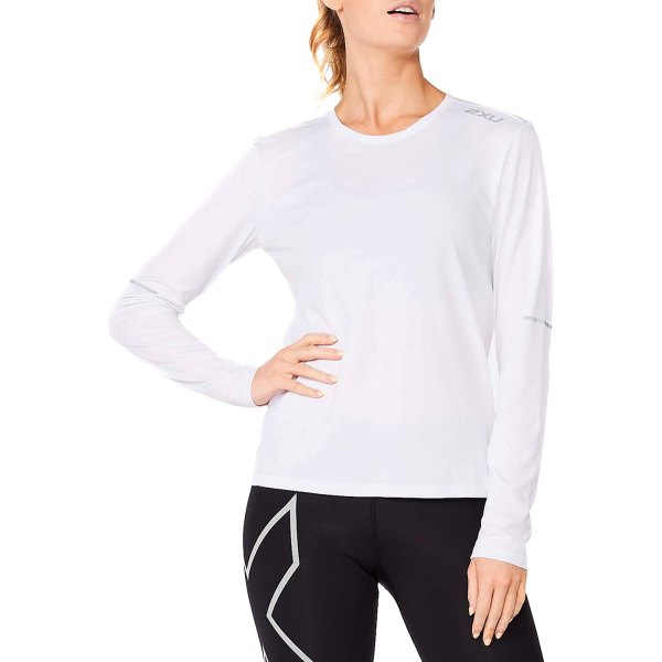 2XU® - Women's Aero Medium White/Silver Reflective Long Sleeve Top