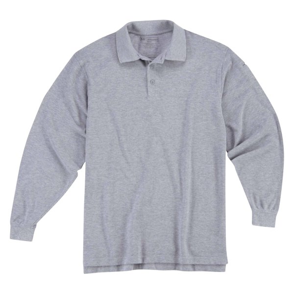 5.11 Tactical® - Professional Men's XX-Large Heather Gray Regular Long Sleeve Polo Shirt