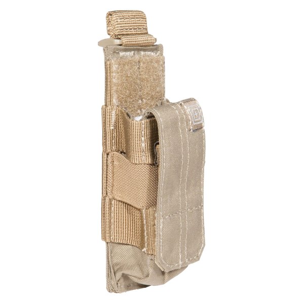 5.11 Tactical® - K-Force™ 5.25" x 1.5" x 1.25" Sandstone Single Pistol Bungee/Cover Tactical Pouch
