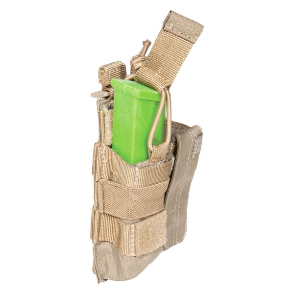 5.11 Tactical® - 10.5" x 3" x 2.5" Sandstone Double Pistol Bungee/Cover Tactical Pouch
