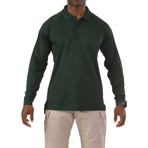 5.11 Tactical® - Performance Men's Large LE Green Regular Long Sleeve Polo Shirt
