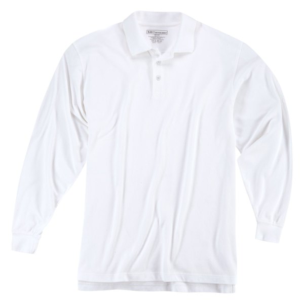 5.11 Tactical® - Utility Men's Large White Long Sleeve Polo Shirt