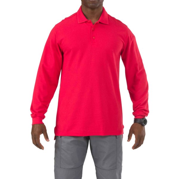 5.11 Tactical® - Utility Men's Medium Range Red Long Sleeve Polo Shirt
