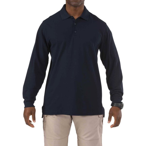 5.11 Tactical® - Utility Men's Medium Dark Navy Long Sleeve Polo Shirt