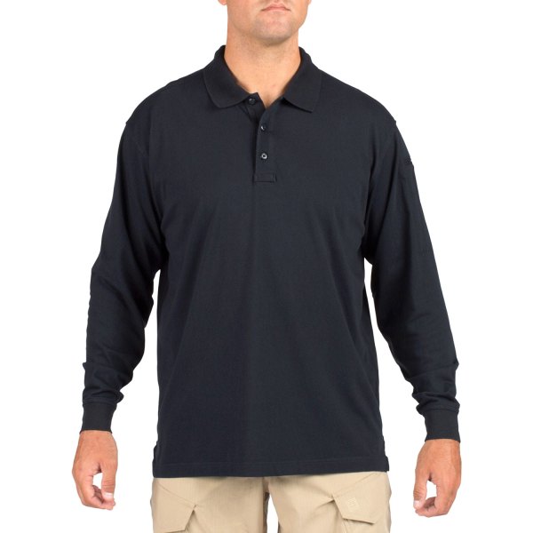 5.11 Tactical® - Tactical Jersey Men's Medium Dark Navy Long Sleeve Polo Shirt