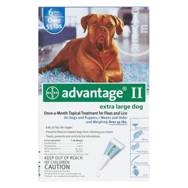 Advantage® - 6-Months Supply Flea and Lice Control for Dogs and Puppies over 55 lb