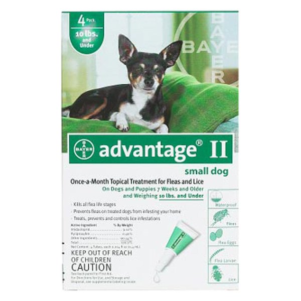 Advantage® - 4-Months Supply Flea and Lice Control for Dogs and Puppies under 10 lb