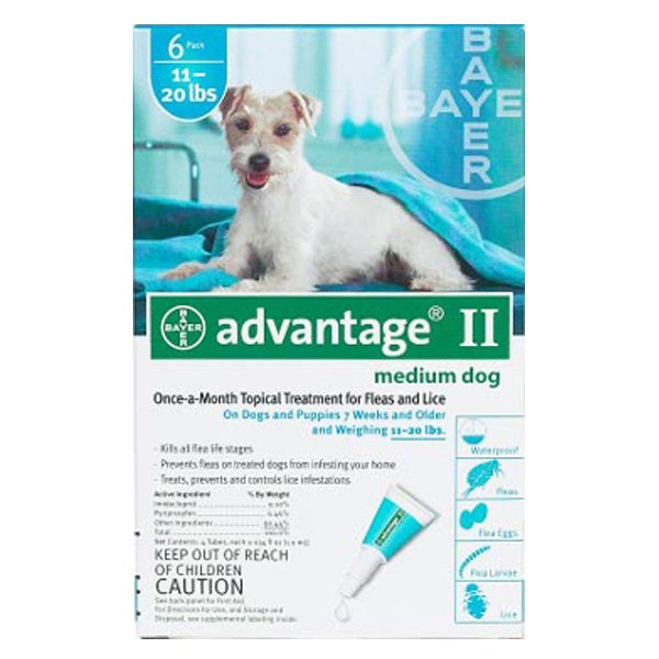 Advantage® - 6-Months Supply Flea and Lice Control for Dogs and Puppies 11-20 lb