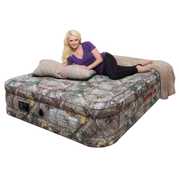 Pittman Outdoors® - Indoor/Outdoor 78" L x 60" W x 16" H Realtree Camo Queen Double High Air Bed Kit