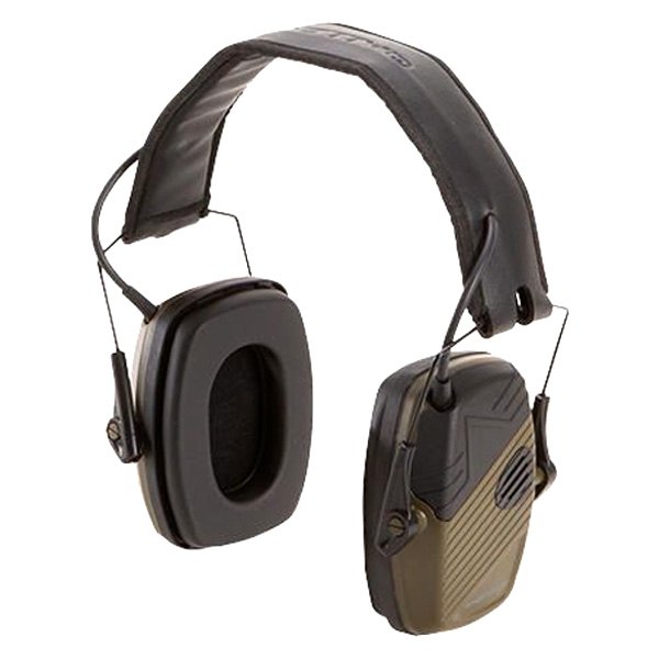 Allen Company® - Shotwave™ 24 dB Black/Green Electronic Low Profile Earmuffs