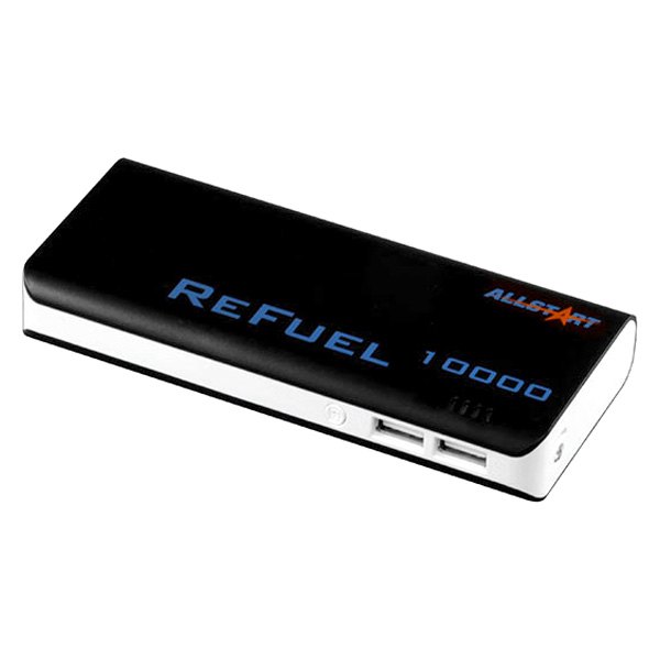 AllStart® - ReFuel 10000 mAh Black Power Bank with USB to Micro USB Cord