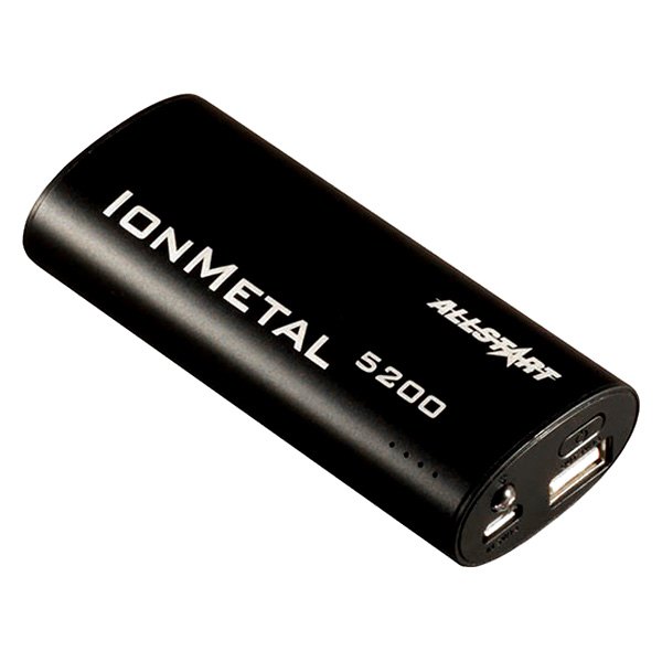 AllStart® - IonMetal 5200 mAh Black Power Bank with LED Flashlight