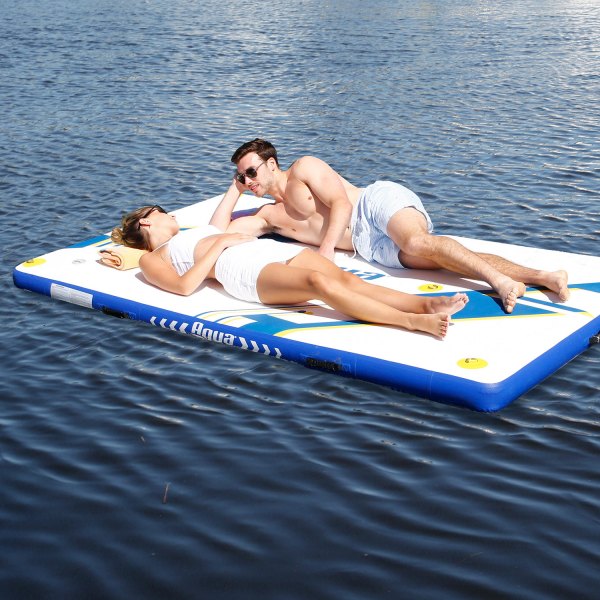 Aqua Leisure® - 8 'x 5' Inflatable Dock with Pump and Backpack