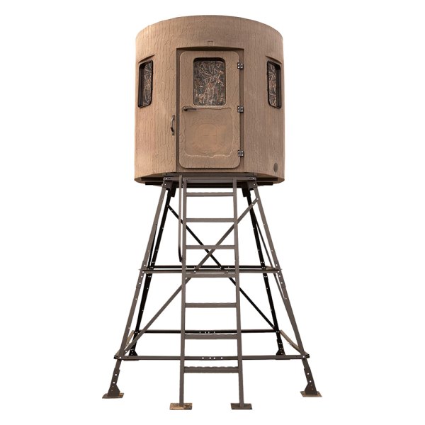 Banks Outdoors® - The Stump 4 Whitetail Properties Pro Hunter 77" x 80" Weathered Wood Hunting Blind