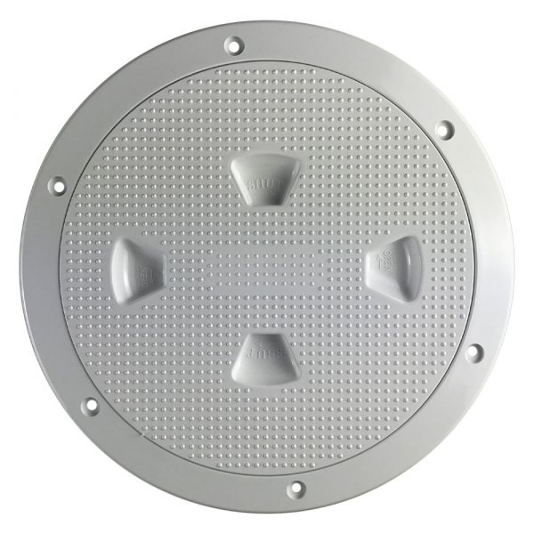 Beckson® - 10" O.D. x 7-5/8" I.D. White/Pebble ABS Screw-Out Deck Plate