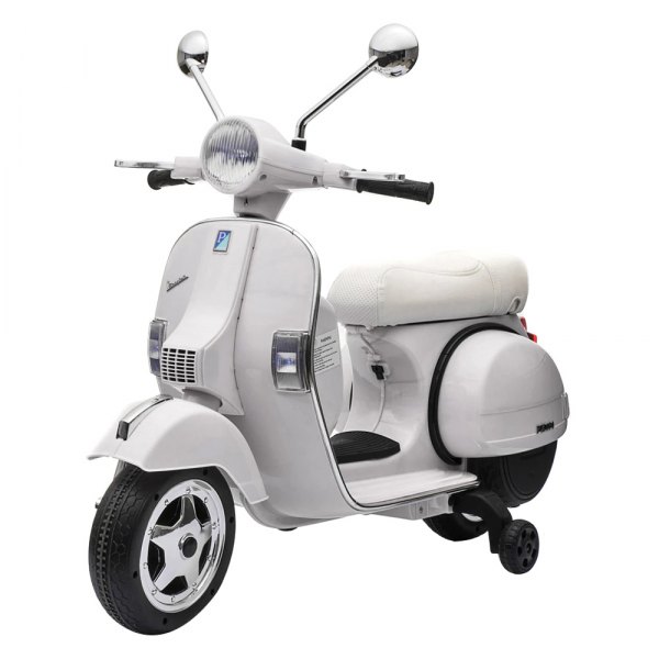 Best Ride On Cars® - Vespa 12 V 30 W White Electric Moped (3+ Years)