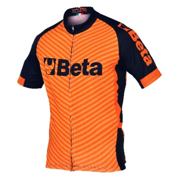 Beta Tools® - Men's Small Orange/Black Short Sleeve Zip Jersey