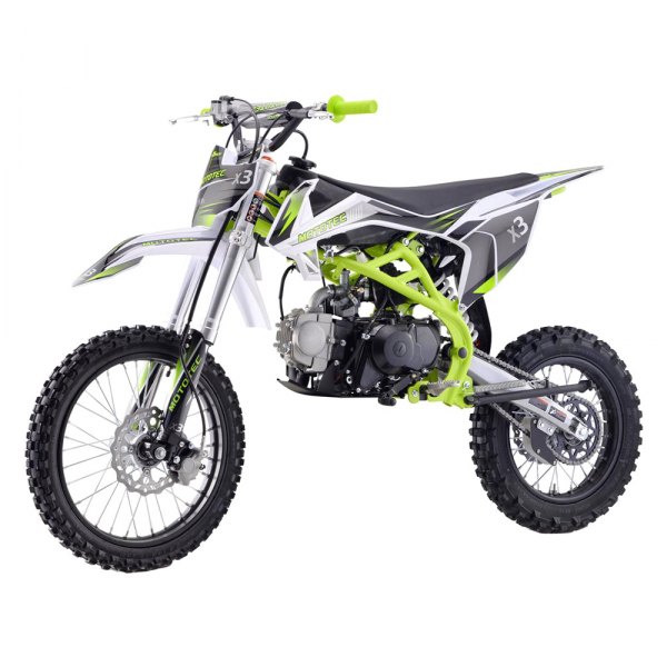Big Toys® - MotoTec™ X3 125cc 4-Stroke Green Gas Dirt Bike (16+ Years)