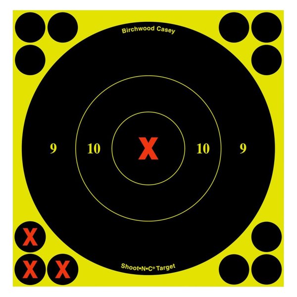 Birchwood Casey® - Shoot-N-C™ X-Type Adhesives Black/Chartreuse Bull's-Eye Targets, 60 Pieces