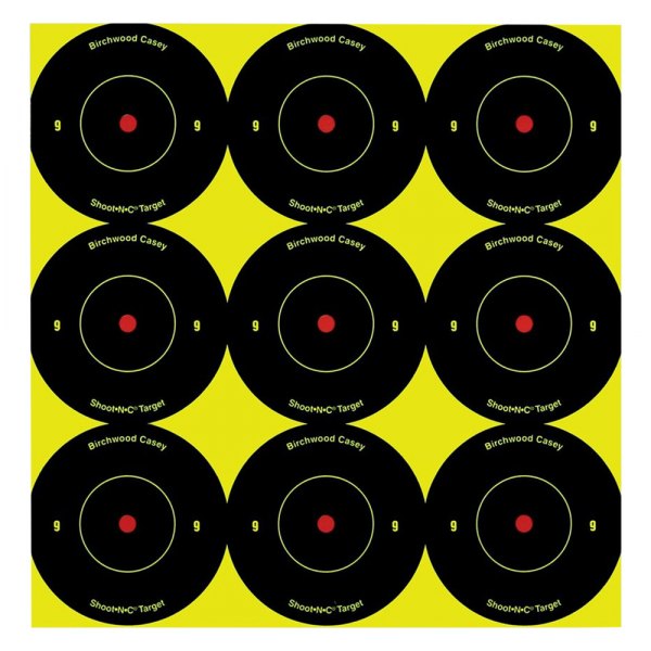 Birchwood Casey® - Shoot-N-C™ Adhesives 2" Black/Chartreuse Bull's-Eye Targets, 108 Pieces